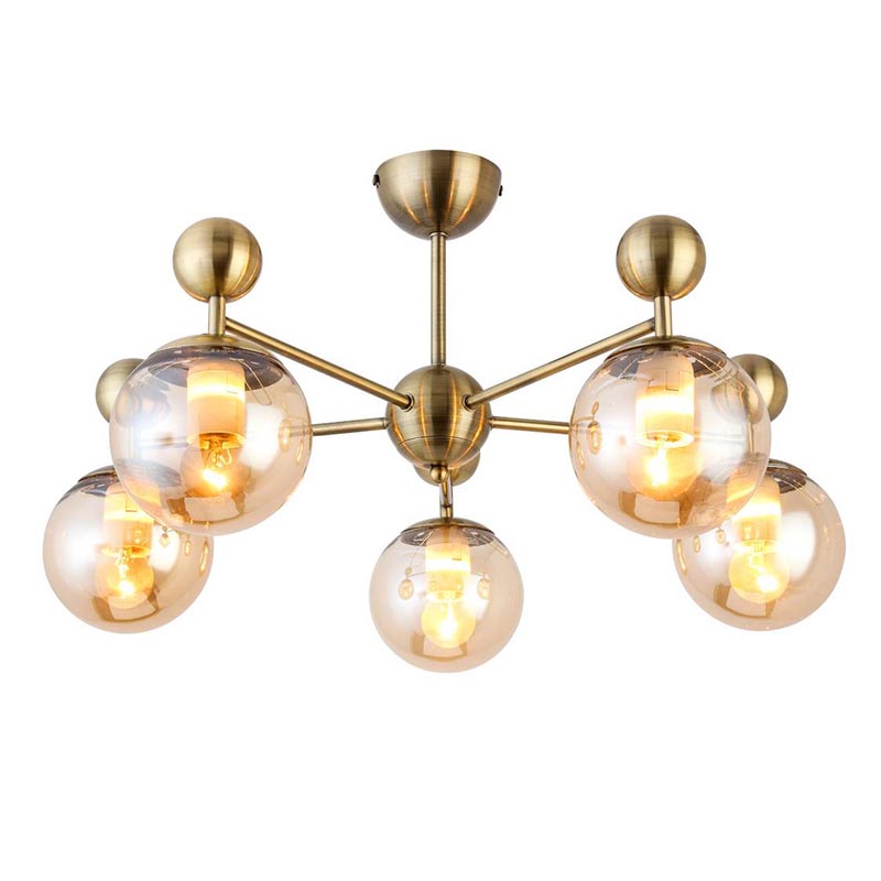 Потолочная люстра Demian Bronze Chandelier Бронза Янтарный в Воронеже | Loft Concept 