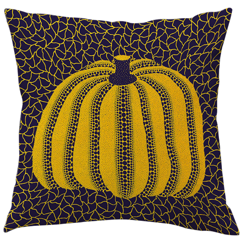 Декоративная подушка Yayoi Kusama Pumpkin Yellow Черный Желтый в Воронеже | Loft Concept 