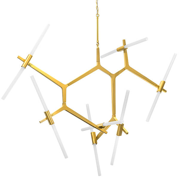 Люстра Agnes Chandelier Gold 14 Белый Золотой Люстра Agnes Chandelier Gold 14 Белый Золотой в Воронеже | Loft Concept
