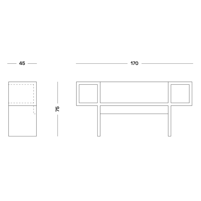 Дизайнерская разноцветная скамья Poltronova Canton Bench в Воронеже