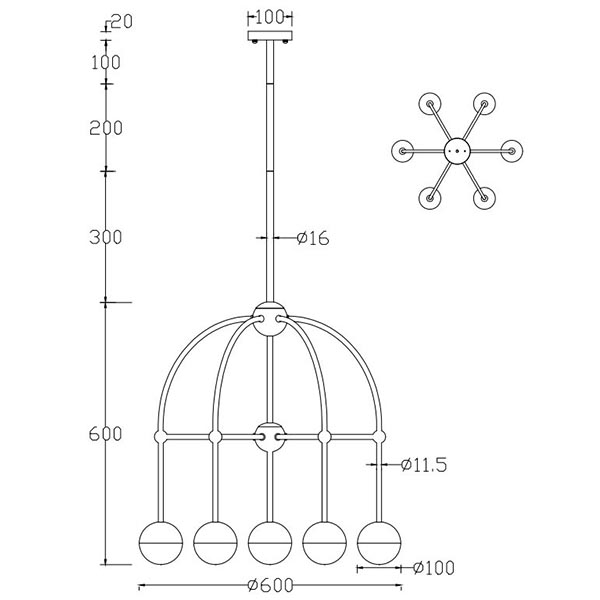 Люстра Heidy Chrome Chandelier 7 в Воронеже