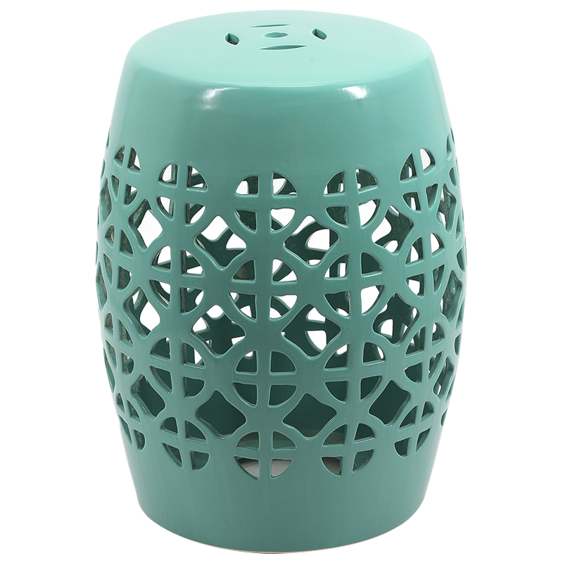 Керамический табурет Geometric Circles Garden Stool - Light Blue Бирюзовый в Воронеже | Loft Concept 