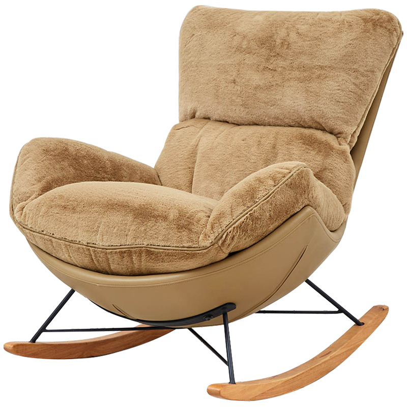 Кресло-качалка Kenneth Rocking Chair Коричневый Бежевый Древесина в Воронеже | Loft Concept 