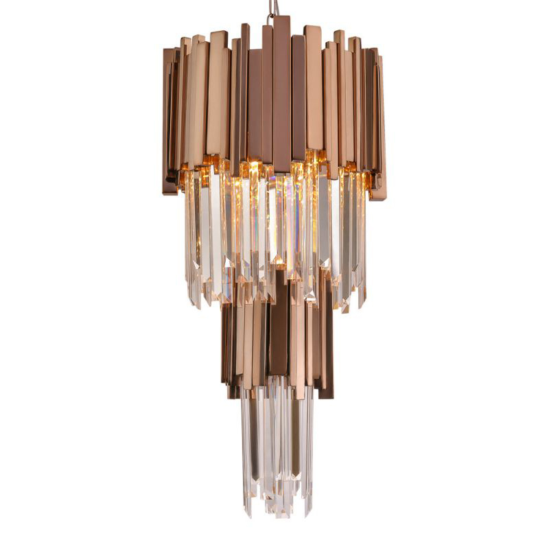 Люстра многоярусная Luxxu Modern Cascade Chandelier Bronze Metal Glass 35 Бронза Прозрачное Стекло в Воронеже | Loft Concept 