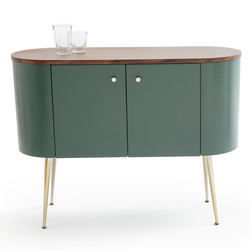 Комод округлой формы Torborg Chest of drawers Орех Изумрудный Золотой в Воронеже | Loft Concept 