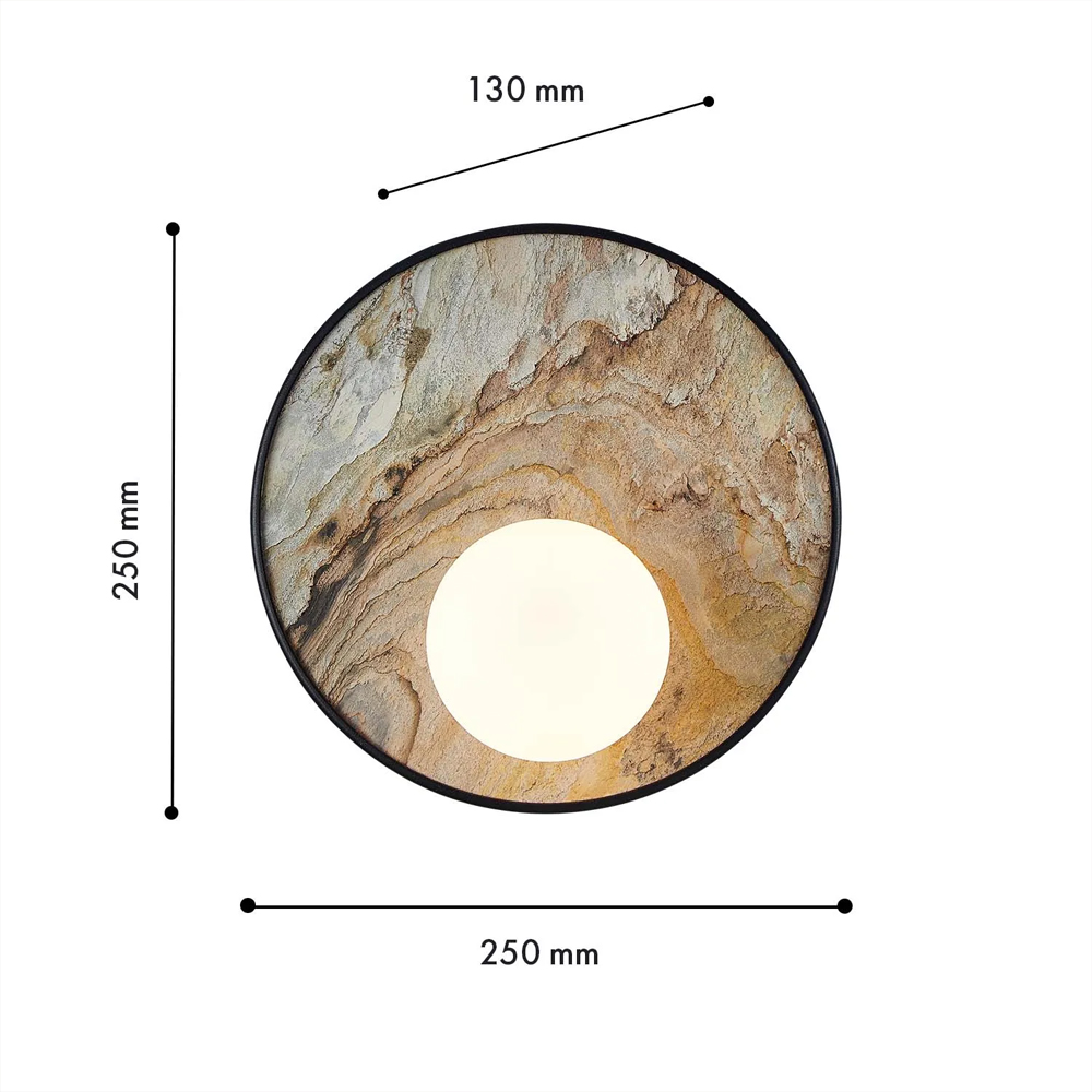 Бра круглое с каменным диском в металлической раме Sandstone Painting в Воронеже