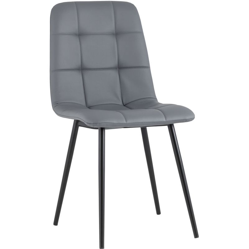 Стул NANCY S Chair Серая Экокожа Серый Черный Стул NANCY S Chair Серая Экокожа Серый Черный в Воронеже | Loft Concept