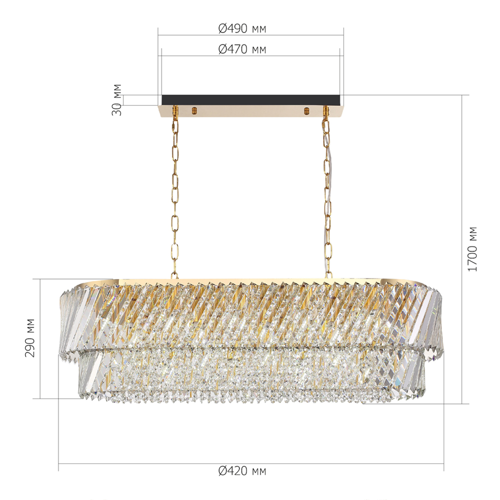 Люстра овальная в классическом обрамлении Light Connoisseurs Beauty в Воронеже