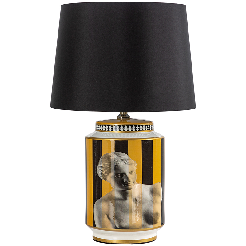 Настольная лампа Venus Yellow Black Lampshade Желтый Черный Черно-белый Золотой в Воронеже | Loft Concept 