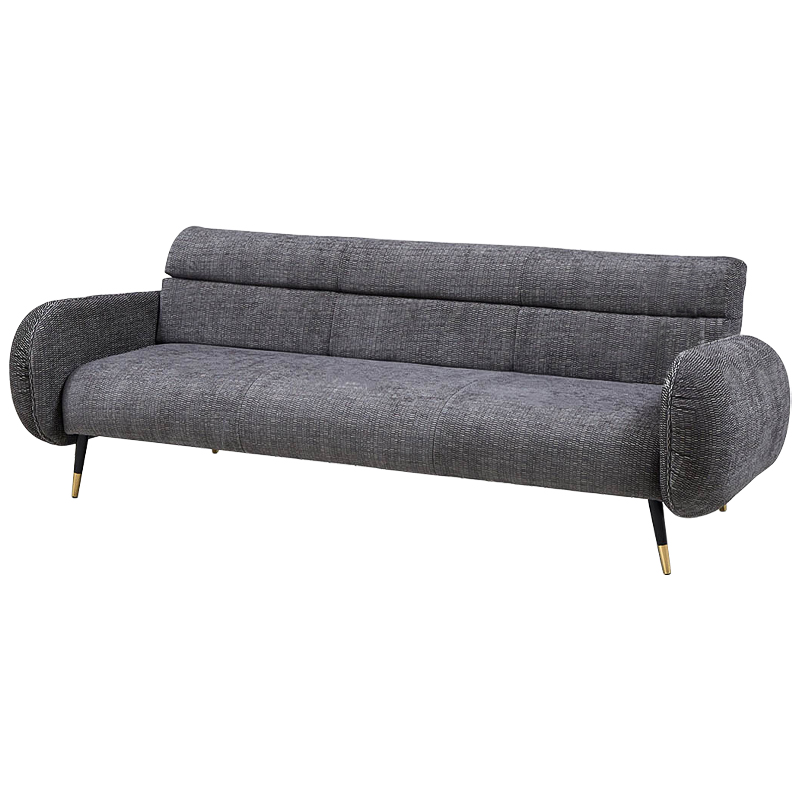 Диван Hebert Sofa Grey L Серый Серый Черный Латунь в Воронеже | Loft Concept 