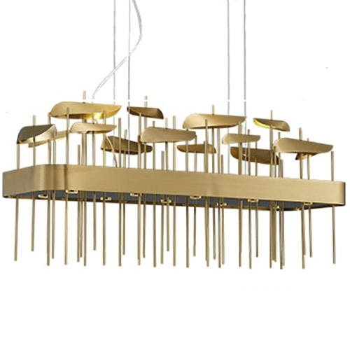 Светодиодная дизайнерская инсталляция ANODINE Perlina Rectangle  Chandelier Золотой в Воронеже | Loft Concept 