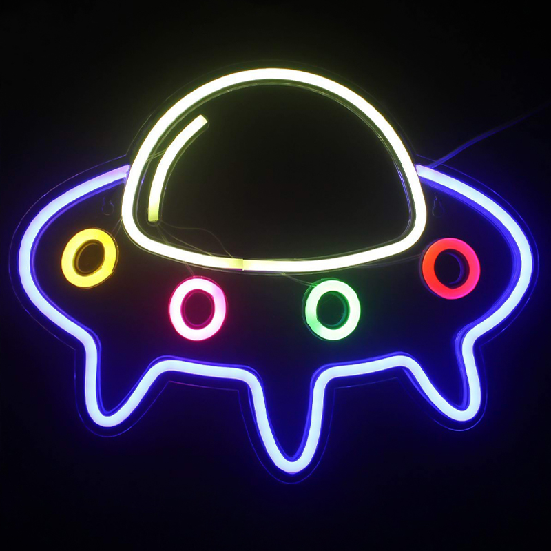 Неоновая настенная лампа Small Spaceship Neon Wall Lamp Мульти в Воронеже | Loft Concept 