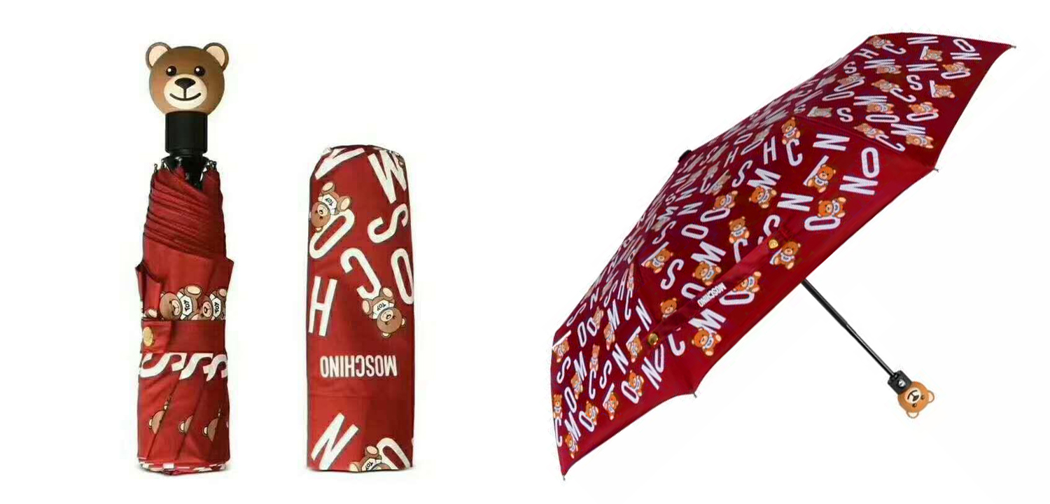 Зонт раскладной MOSCHINO дизайн 002 Красный цвет - фото