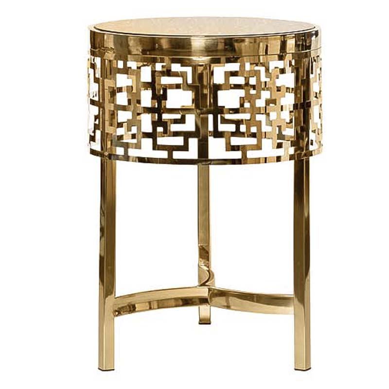 Приставной стол Yen Geometry Side Table pink gold 50 Глянцевое золото в Воронеже | Loft Concept 