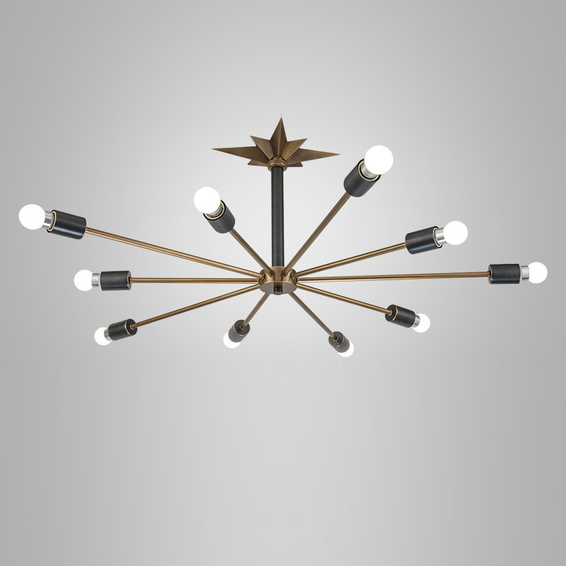 Люстра Base Star Chandelier Латунь Античная полированная Черный Люстра Base Star Chandelier Латунь Античная полированная Черный в Воронеже | Loft Concept