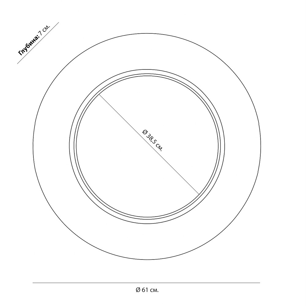 Чёрное настенное зеркало с золотым кантом Porunalia в Воронеже