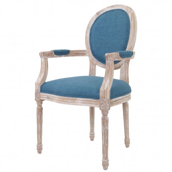 Стул French chairs Provence Blue ArmChair Голубой пастельный Бежевый в Воронеже | Loft Concept 