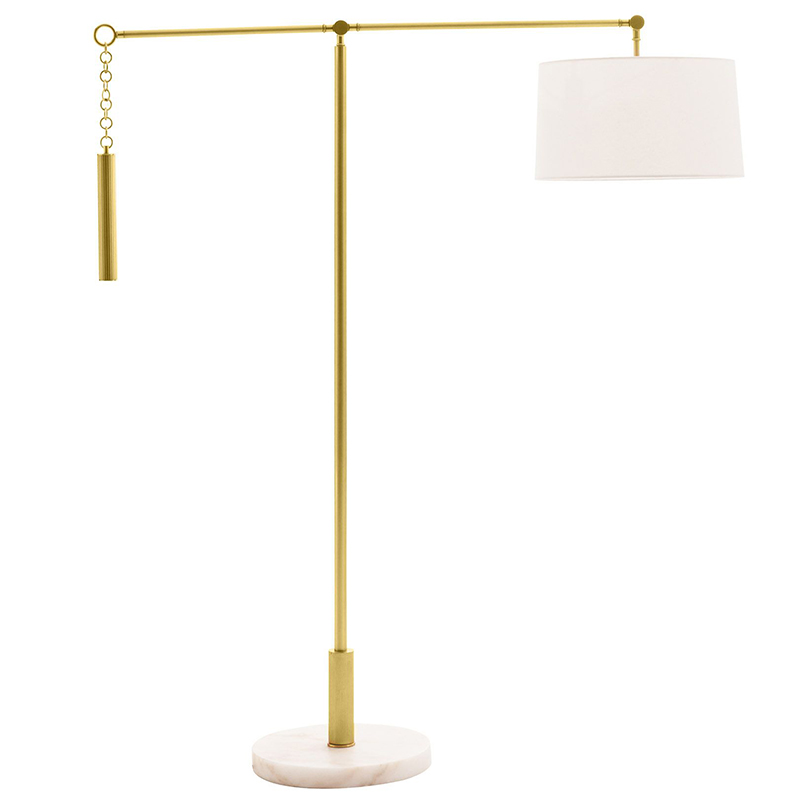 Торшер Arteriors NEWARK FLOOR LAMP Латунь Белый в Воронеже | Loft Concept 