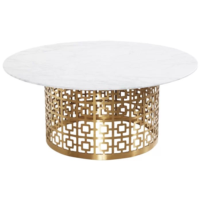 Кофейный стол Artesia Coffee Table White Глянцевое золото Белый в Воронеже | Loft Concept 