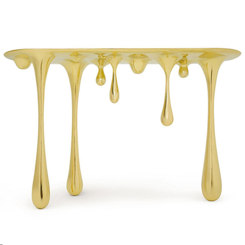 Дизайнерская Консоль Melting Gold Console Zhipeng Tan Золотой в Воронеже | Loft Concept 