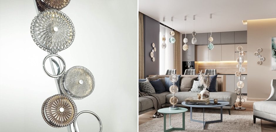 Торшер с рельефным стеклом Glass Peonies Торшер с рельефным стеклом Glass Peonies - Loft-Concept в Воронеже