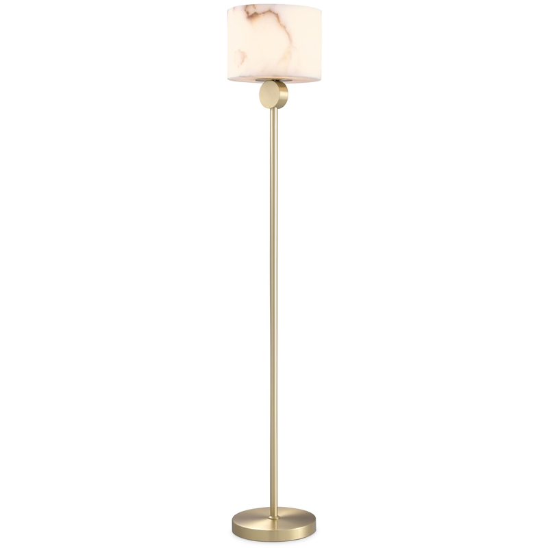 Торшер Eichholtz Floor Lamp Etruscan Brass Латунь Белый в Воронеже | Loft Concept 