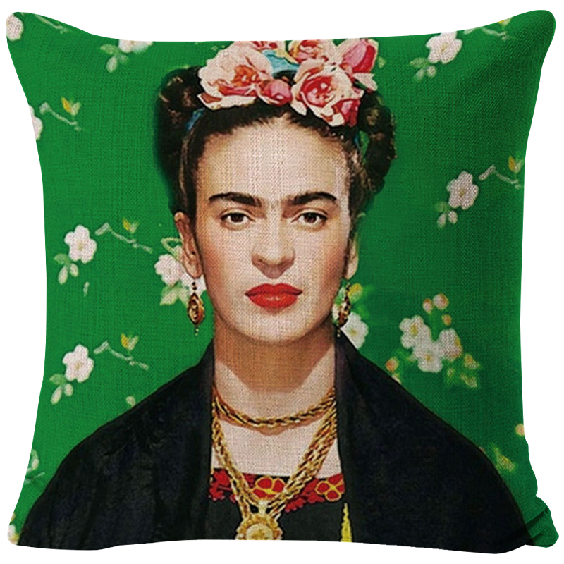 Декоративная подушка Frida Kahlo 8 Зеленый Мульти в Воронеже | Loft Concept 