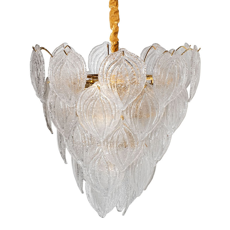 Люстра Textured Glass Chandelier Petal 10 Глянцевое золото в Воронеже | Loft Concept 