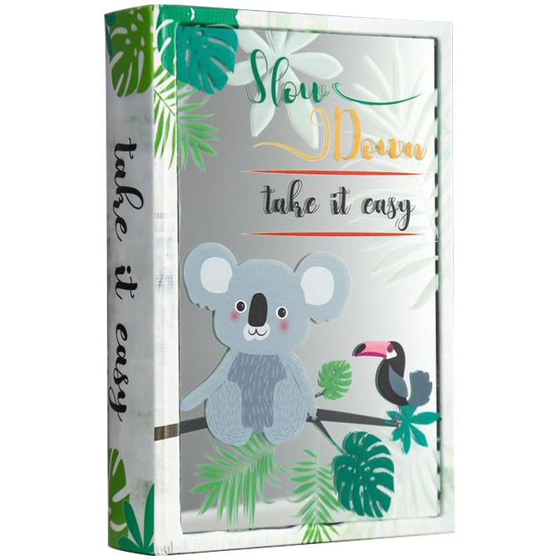 Шкатулка-книга Koala and Toucan Mirror Book Box Мульти Белый Зеленый в Воронеже | Loft Concept 