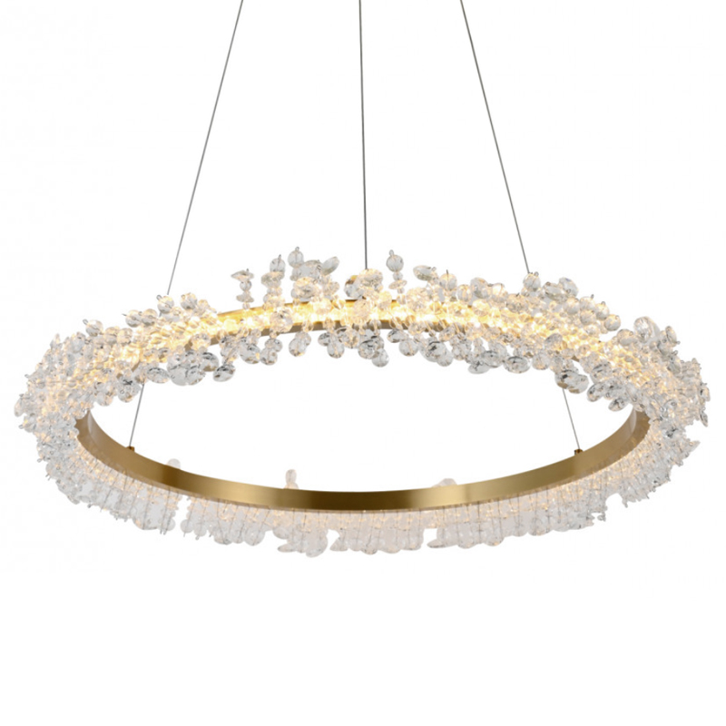 Crystal round chandelier Светильник Кольцо из Хрусталя  Прозрачный Латунь в Воронеже | Loft Concept 