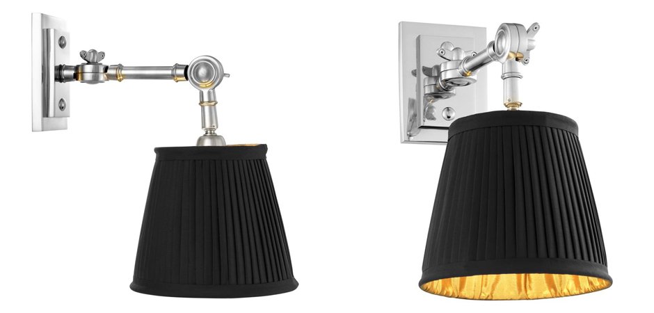 Бра Wall Lamp Wentworth Single Nickel+Black Бра Wall Lamp Wentworth Single Nickel+Black - Loft-Concept в Воронеже