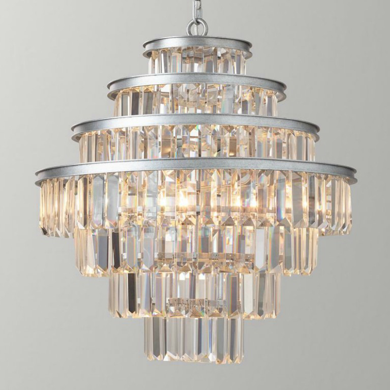 Люстра Alaine Crystal Large Pendant Silver Серебряный Прозрачное Стекло в Воронеже | Loft Concept 