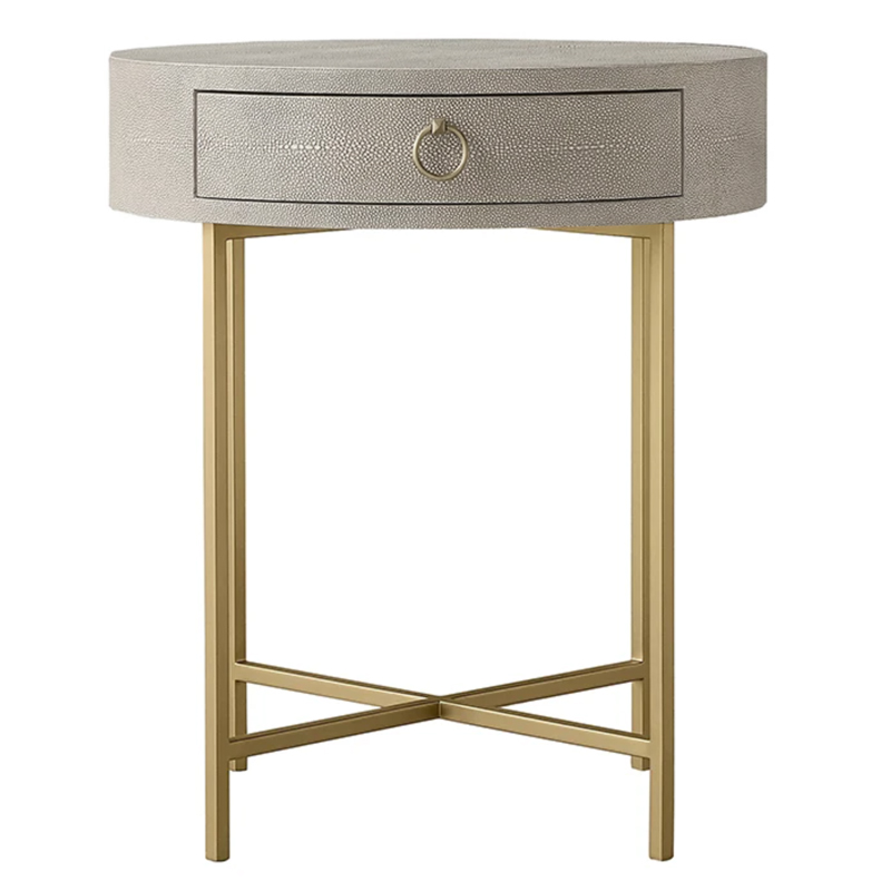 Gaston Stingray Round Gray Side Table Приставной стол серый скат Золотой Серый в Воронеже | Loft Concept 