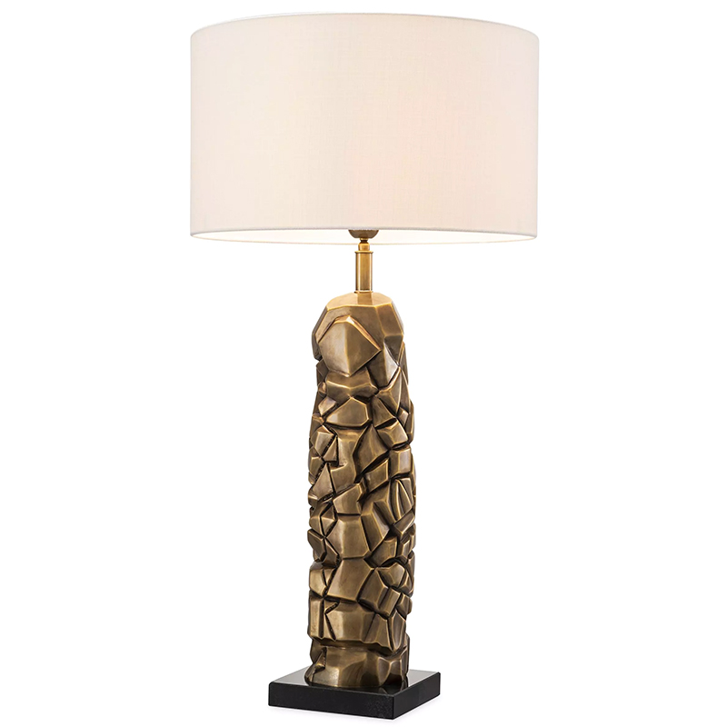 Настольная лампа Eichholtz Table Lamp The Rock Латунь Черный Белый в Воронеже | Loft Concept 