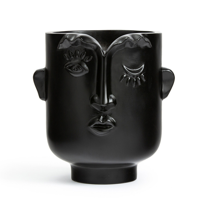 Ваза Black Head Vase Глянцевый черный в Воронеже | Loft Concept 