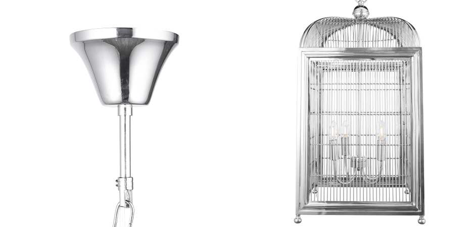 Люстра клетка Bird cage chrome Lantern Falcon Люстра клетка Bird cage chrome Lantern Falcon - Loft-Concept в Воронеже