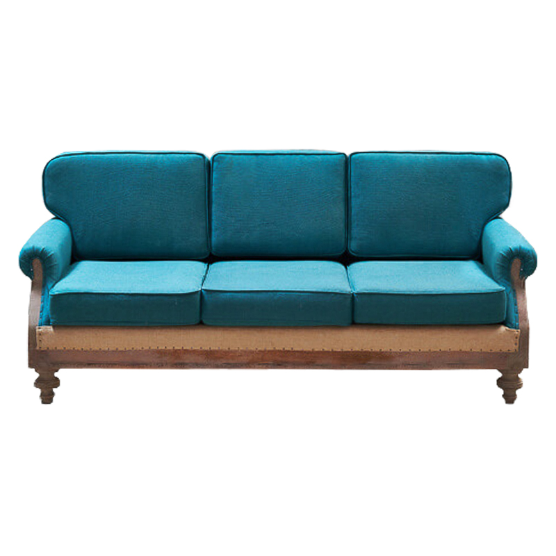 Диван Deconstructed Sofa turquoise Linen triple Коричневый Бирюзовый в Воронеже | Loft Concept 