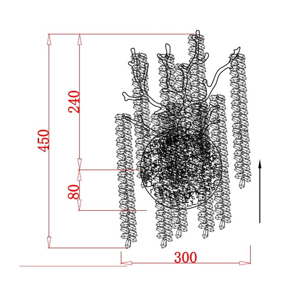 Бра на ветвистым серебрянном каркасе со стеклянными подвесами Raceme в Воронеже