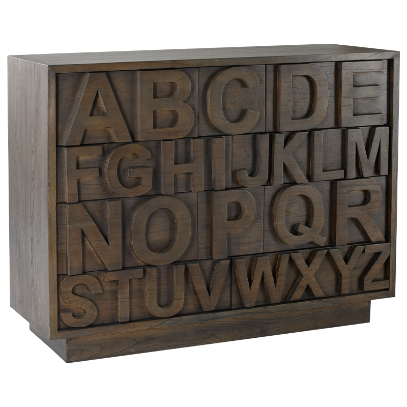 Комод в стиле лофт с английским алфавитом English Alphabet Chest of Drawers Коричневый в Воронеже | Loft Concept 