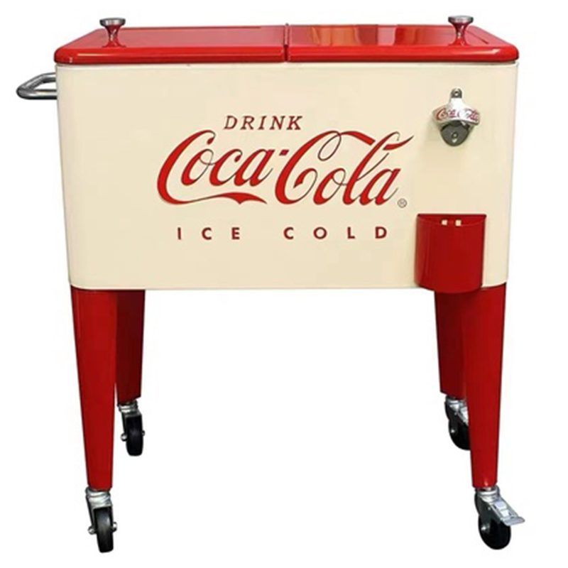 Куллер Retro Metal Coca-Cola Cooler Красный (Red) Бежевый в Воронеже | Loft Concept 