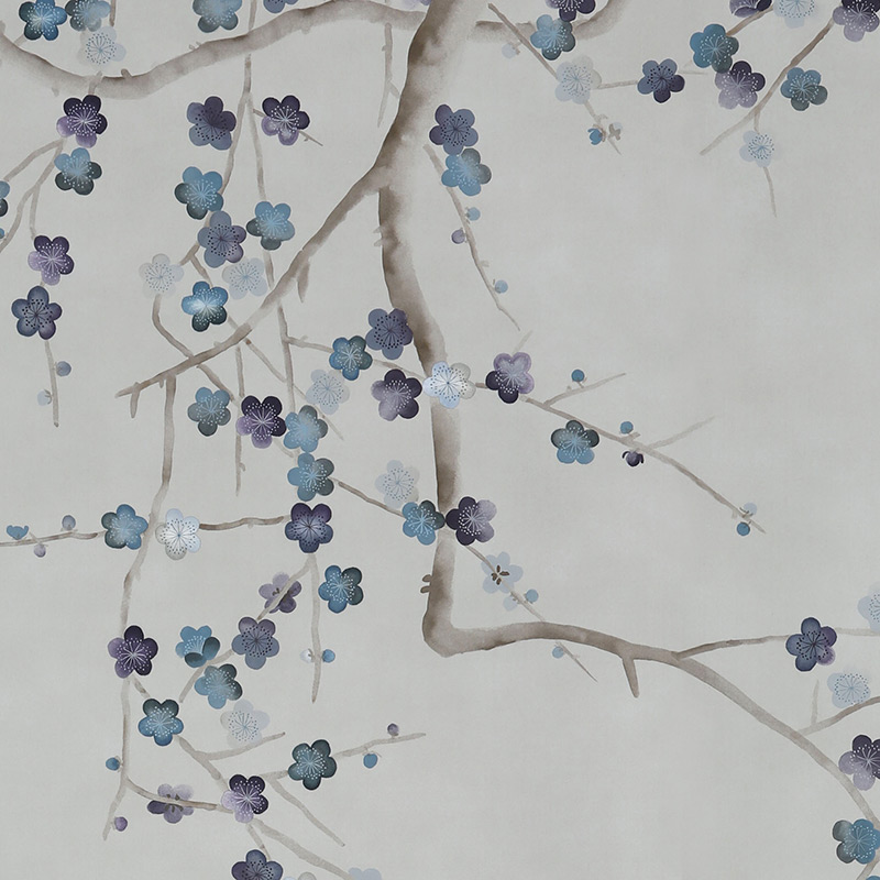 Обои ручная роспись Plum Blossom Colourway SC-81 on Oyster Shell metallic silk Обои ручная роспись Plum Blossom Colourway SC-81 on Oyster Shell metallic silk в Воронеже | Loft Concept