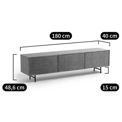 ТВ-тумба с декором из ротанга Pansy Rattan TV Stand в Воронеже