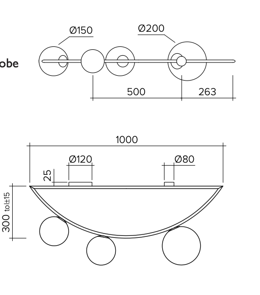 Потолочный светильник Atelier Areti Girlande Ceiling Crescent 3 в Воронеже