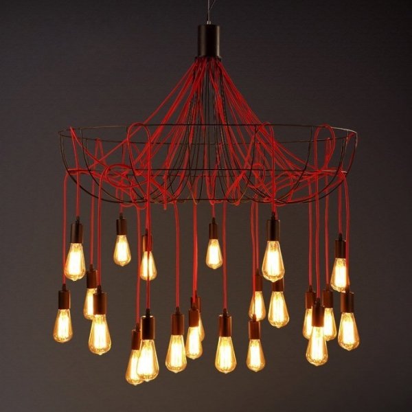 Люстра Blood Wire Chandelier Red 21 Красный Черный в Воронеже | Loft Concept 