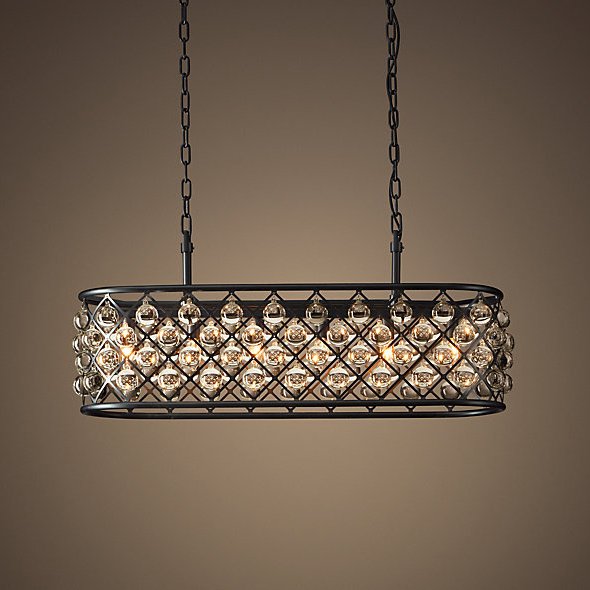 Люстра RH Spencer Rectangular Chandelier 80 Черный в Воронеже | Loft Concept 