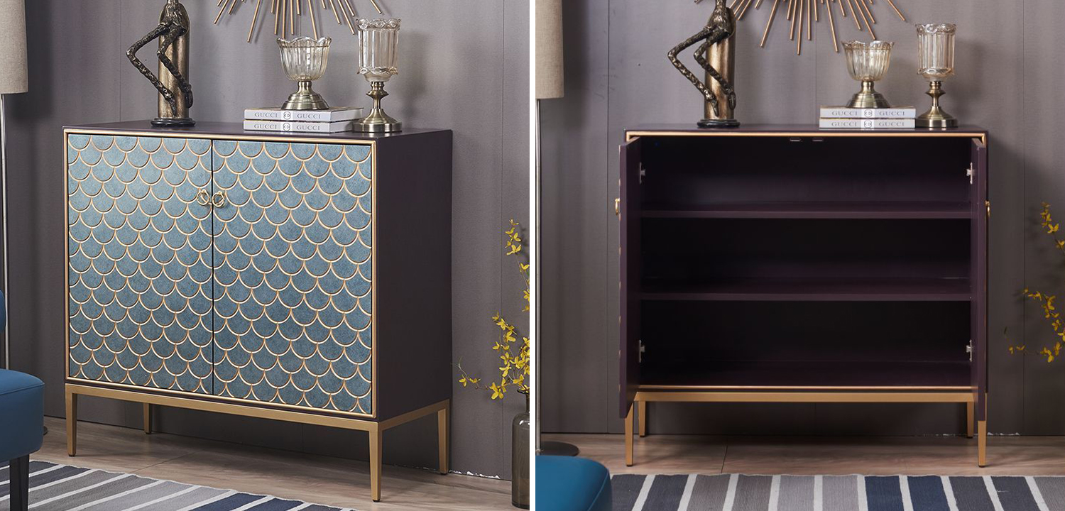 Комод с орнаментом Рыбья чешуя Cateline Scale Pattern Chest of Drawers - фото