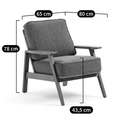 Кресло с каркасом из массива дуба Deniaud Oak Grey Armchair Кресло с каркасом из массива дуба Deniaud Oak Grey Armchair в Воронеже
