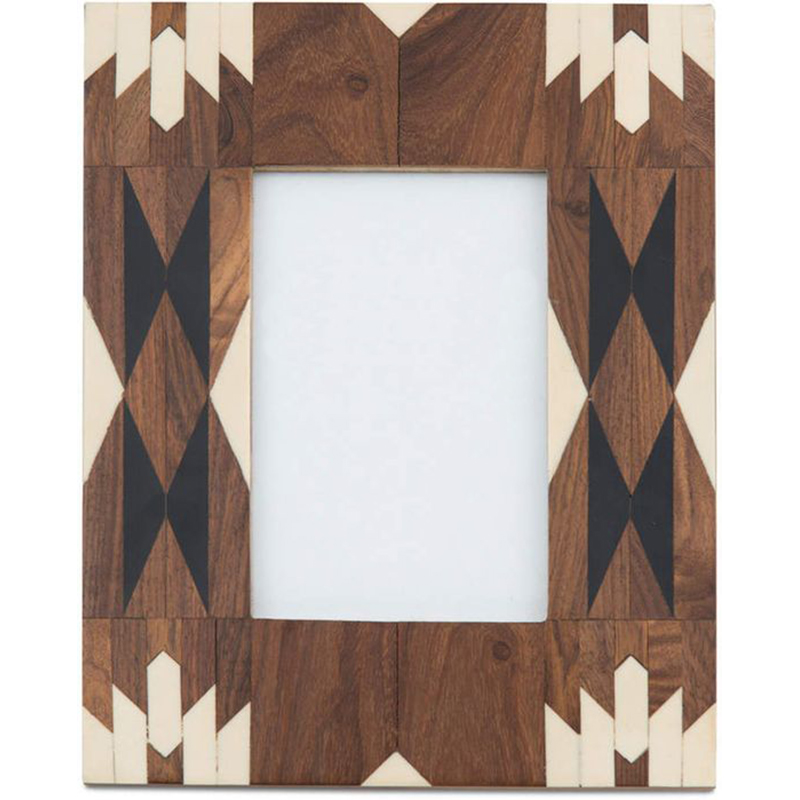 Фоторамка кость Brown Indian Wood Bone Inlay photo frame Бежевый Коричневый в Воронеже | Loft Concept 