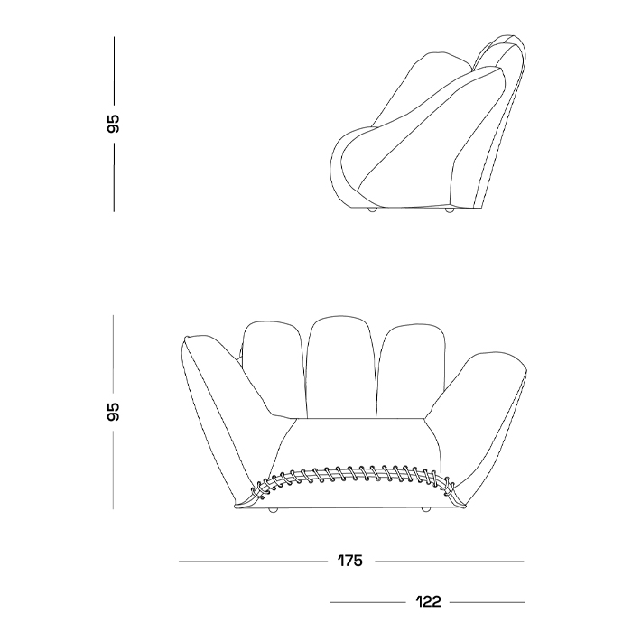 Дизайнерское кресло в форме руки Poltronova Joe Jeans Armchair в Воронеже