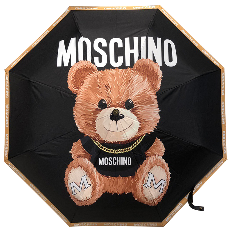 Зонт раскладной MOSCHINO дизайн 005 Черный цвет Черный Коричневый в Воронеже | Loft Concept 